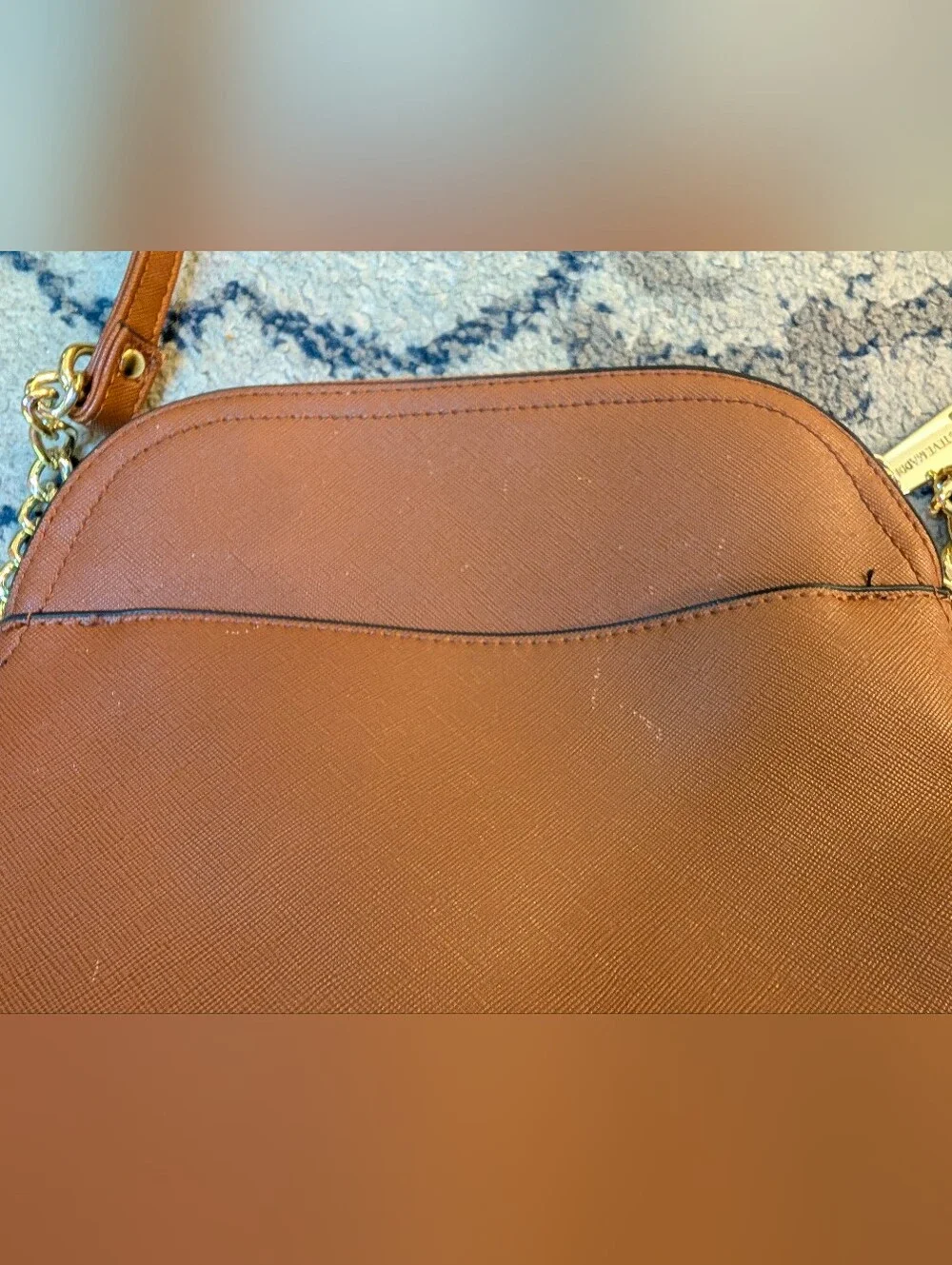 Steve Madden Camel Brown Crossbody Bag with Gold Chain Strap